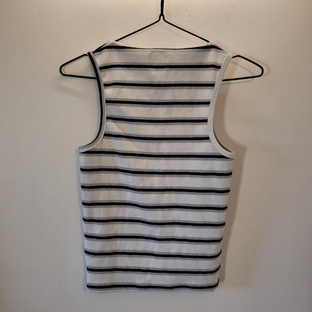 Afends Hemp Revolution Moby Hemp Striped Ladies High Neck Tank Shadow - M - Picture 4 of 8